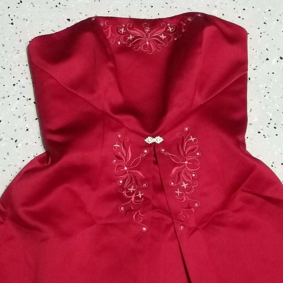 Michaelangelo Formal Dress ~ Long ~ Sz 6 ~ Red - Picture 4 of 8